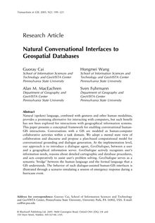 Research Article Natural Conversational Interfaces to Geospatial ...
