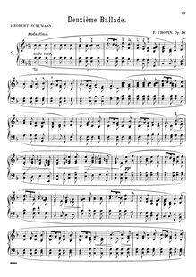 Partition complète (scan), Ballade No.2, F major, Chopin, Frédéric