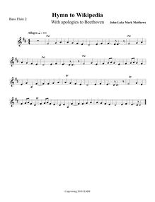 Partition basse flûte 2, Hymn to Wikipedia, D major, Matthews, John-Luke Mark