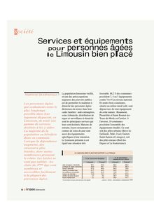 Services et équipements pour personnes âgées, le Limousin bien placé.  