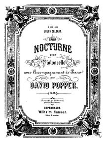 Partition de violoncelle, Nocturne No.3, G major, Popper, David