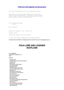 Folk-Lore and Legends - Scotland