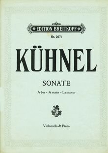 Partition couverture couleur, Sonata en A Major, A Major, Kühnel, August