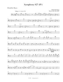 Partition Basses, Symphony No.27, B-flat major, Rondeau, Michel par Michel Rondeau