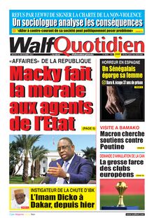 Walf Quotidien n°8918 - du jeudi 16 décembre 2021