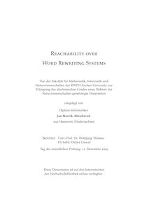 Reachability over word rewriting systems [Elektronische Ressource] / vorgelegt von Jan-Henrik Altenbernd