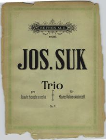 Partition couverture couleur, Piano Trio, Op.2, C Minor, Suk, Josef