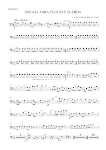 Partition violoncelles, Sonata para viento, cuerda y arpa, Sonata for Winds, Strings and Harp