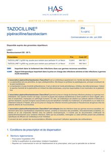 TAZOCILLINE - TAZOCILLINE® - SRH
