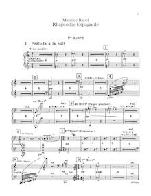 Partition harpe 1, 2, Rapsodie espagnole, Rhapsodie espagnole, Ravel, Maurice