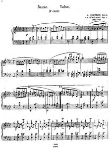 Partition complète, Waltz, Op.1, Scriabin, Aleksandr