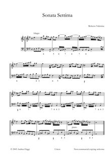 Partition complète, Sonata Settima pour solo instrument et basso continuo