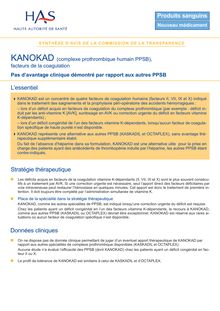 KANOKAD - Synthèse d avis KANOKAD - CT6278