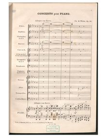 Partition complète, Piano Concerto No.1, Op.39, F minor, Widor, Charles-Marie