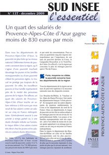 Un quart des salariés de Provence-Alpes-Côte d Azur gagne moins de 830 euros par mois