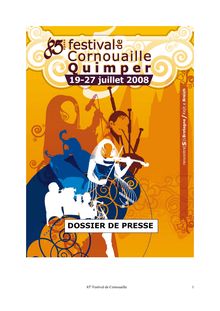 DOSSIER DE PRESSE - Festival de Cornouaille 2008 - Quimper - Le ...