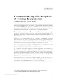 Concentration de la production agricole et croissance des exploitations 