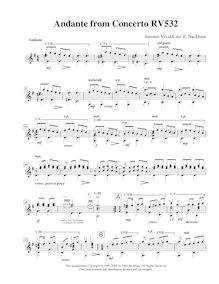 Partition complète, Concerto pour 2 Mandolins, Concerto con Due Flauti, Due Teorbi, Due Mandolini, Due Salmo, Due Violini in Tromba marina et un Violoncello par Antonio Vivaldi
