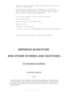 Orpheus in Mayfair and Other Stories and Sketches