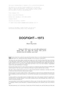 Dogfight—1973