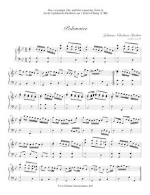 Partition Polonoise (G minor), Das vergnügte Ohr und der erquickte Geist en Sechs Galanterie-Parthien zur Clavier-Übung