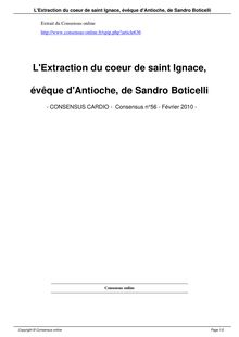 L Extraction du coeur de saint Ignace, évêque d Antioche, de ...