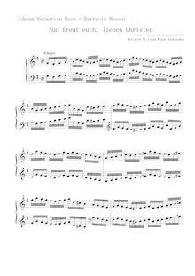 Partition , Nun Freut euch, lieben Christen - short & unison version pour pratique, 10 choral préludes