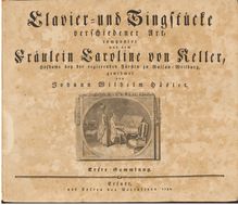 Partition complète, Clavier- und Singstücke verschiedener Art, Hässler, Johann Wilhelm