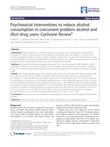Psychosocial interventions to reduce alcohol consumption in concurrent problem alcohol and illicit drug users: Cochrane Reviewa