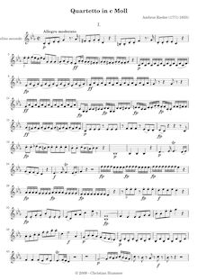 Partition violon 2, corde quatuor en C minor, Quartetto in c-moll