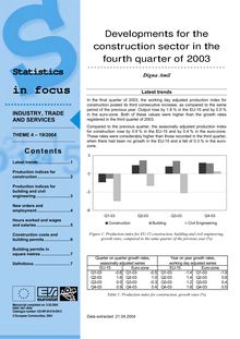Developments for the construction sector in the fourth quarter of 2003