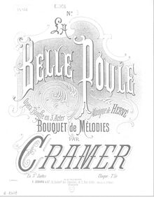 Partition  No.3, Bouquet de mélodies sur  La belle poule , Cramer, Henri (fl. 1890)