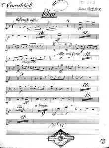 Partition hautbois, Concertstück pour vent quintette et orchestre
