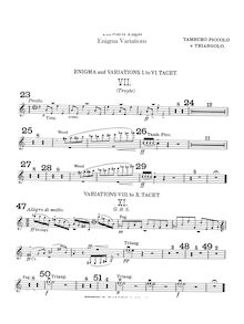 Partition petit tambour/Triangle, basse tambour/cymbales, timbales,, Variations on an Original Theme, Op.36