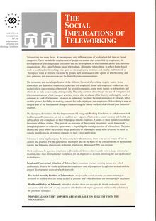 The social implications of teleworking
