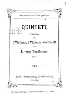 Partition complète, corde quintette No.1, Op.4 (after pour Octet Op.103)