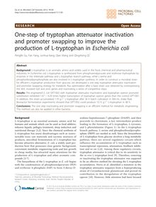 One-step of tryptophan attenuator inactivation and promoter swapping to improve the production of L-tryptophan in Escherichia coli