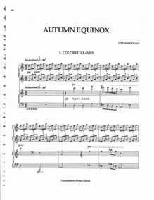 Partition , partie 4: Autumn Equinox:Colored Leaves - Hymn of pour Forebearers - Alleluia Toccata, Scenes of pour Seasons, pour Piano Duet