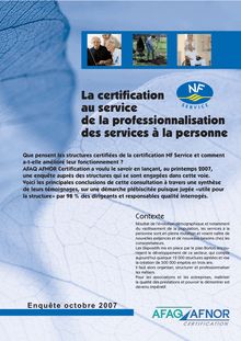 La certification NF au service de la professionnalisation des services à la personne