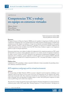 Competencias TIC y trabajo en equipo en entornos virtuales (ICT competences and group work in virtual environments) (Competències TIC i treball en equip en entorns virtuals)