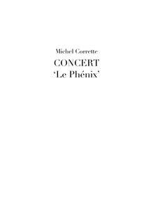 Partition complète, Concert  Le Phénix , D major, Corrette, Michel