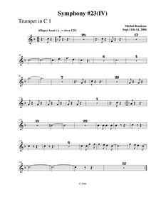 Partition trompette 1, Symphony No.23, F major, Rondeau, Michel par Michel Rondeau