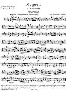 Partition de violoncelle, 6 corde quintettes G.271-276 par Luigi Boccherini
