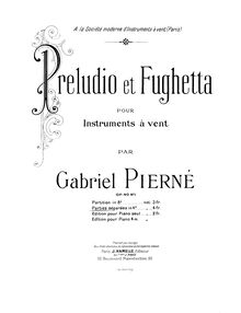 Partition flûtes 1 et 2, 3 pièces Formant  de Concert, Op.40, Pierné, Gabriel
