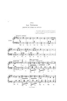 Partition No.4 Les violoneuxmarche en forme de gavotte, Avril, poème pour piano