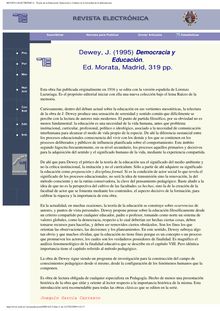 Dewey, J. (1995) Democracia y educación. Ed. Morata, Madrid, 319 pp.