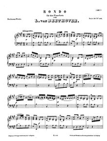 Partition complète, Rondo, WoO 49, A major, Beethoven, Ludwig van par Ludwig van Beethoven