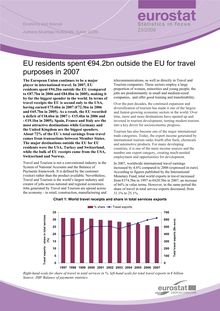 EU residents spent €94.2bn outside the EU for travel purposes in 2007