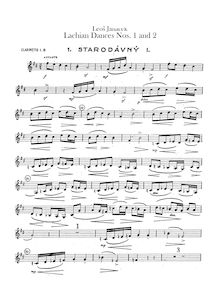 Partition clarinette 1, 2, basse clarinette, Lašské Tance, Janáček, Leoš