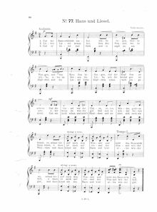 Partition Nos.77–109, Deutsche Weisen, Die beliebtesten Volks- und geistlichen Lieder für Klavier (mit Text)